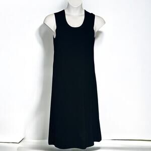 Vintage Appleseed's Black Sleeveless Dress Petite Medium Ribbed Jersey Stretch